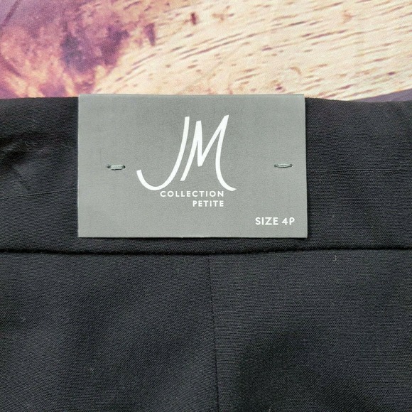 CC - JM Collection Pull-On Dress Pants Women 4P Petite Black Tummy Control - Picture 5 of 10